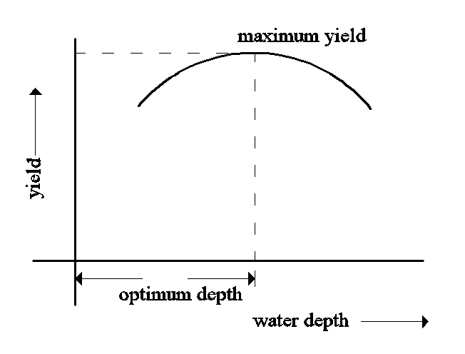 yield vs water depth graph
